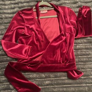 Vixen by Micheline Pitt Wrap top red